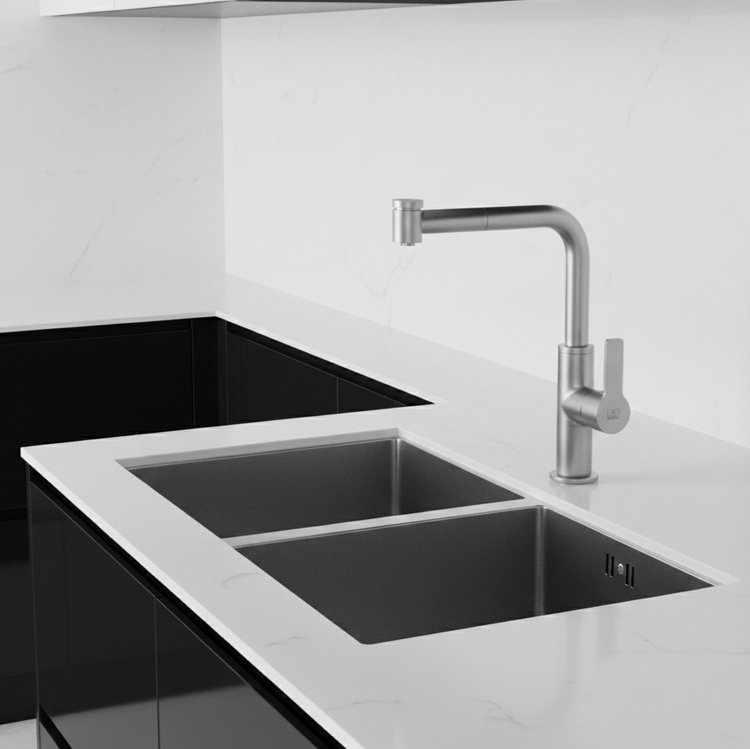 شیر ظرفشویی شاوری ریتا kwc نمونه نصب شده