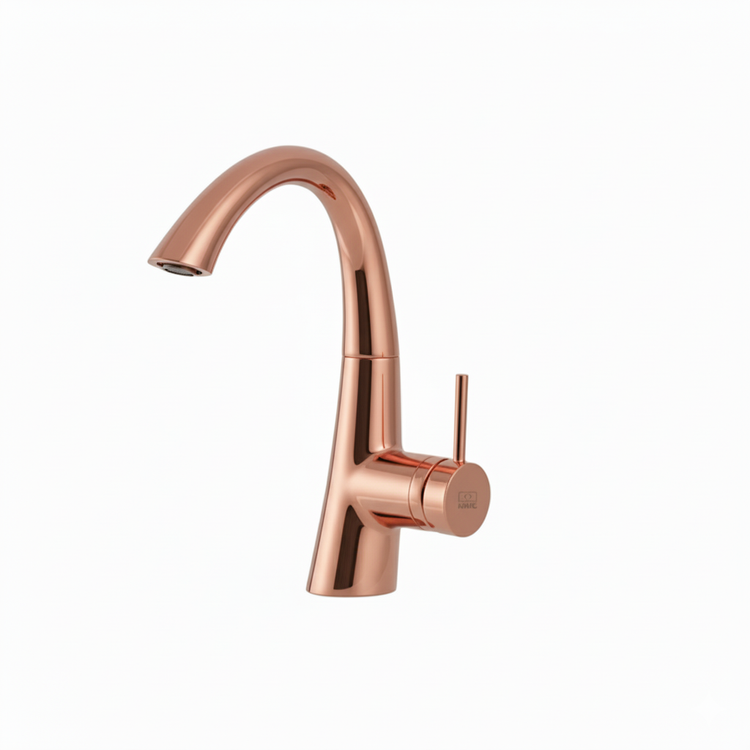 شیر روشویی زو KWC رنگ رزگلد براق