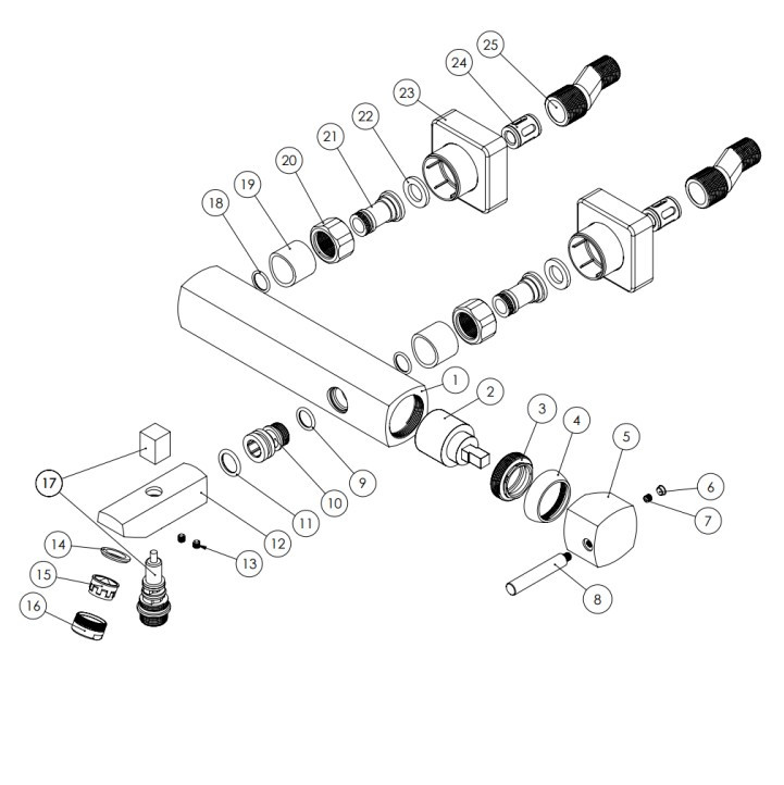 قطعات تشکیل دهنده شیر دوش یونیک شودر