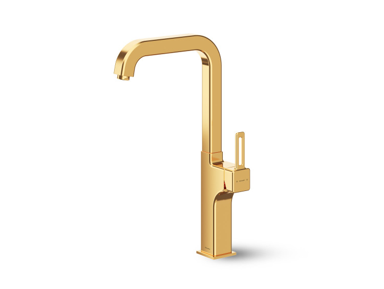 شیر روشویی آشپزخانه میشل رنگ طلایی براق