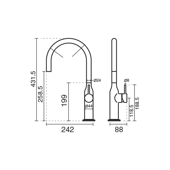 راهنمای نصب شیر ظرفشویی شاوری سین KWC