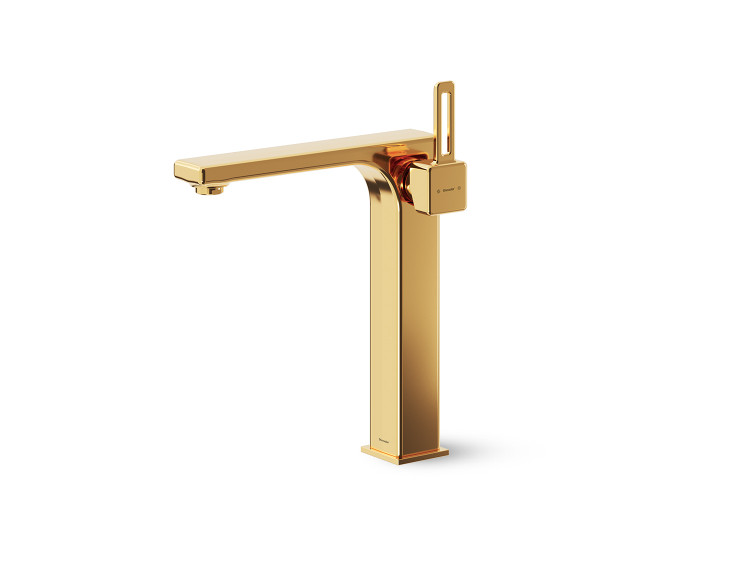 شیر روشویی پایه بلند میشل شودر رنگ طلایی